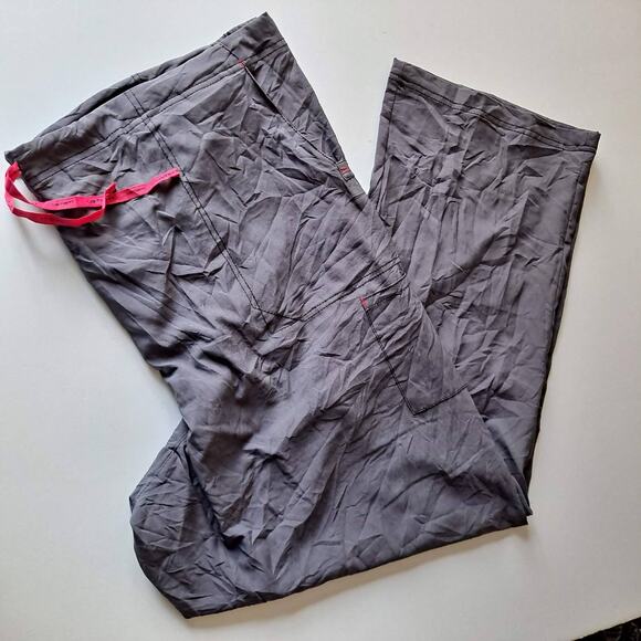 Carhatt Mens Gray Pink Elastic Waist Pull On Cargo RIP STEP SCRUB Pants Size3XL - Picture 13 of 16